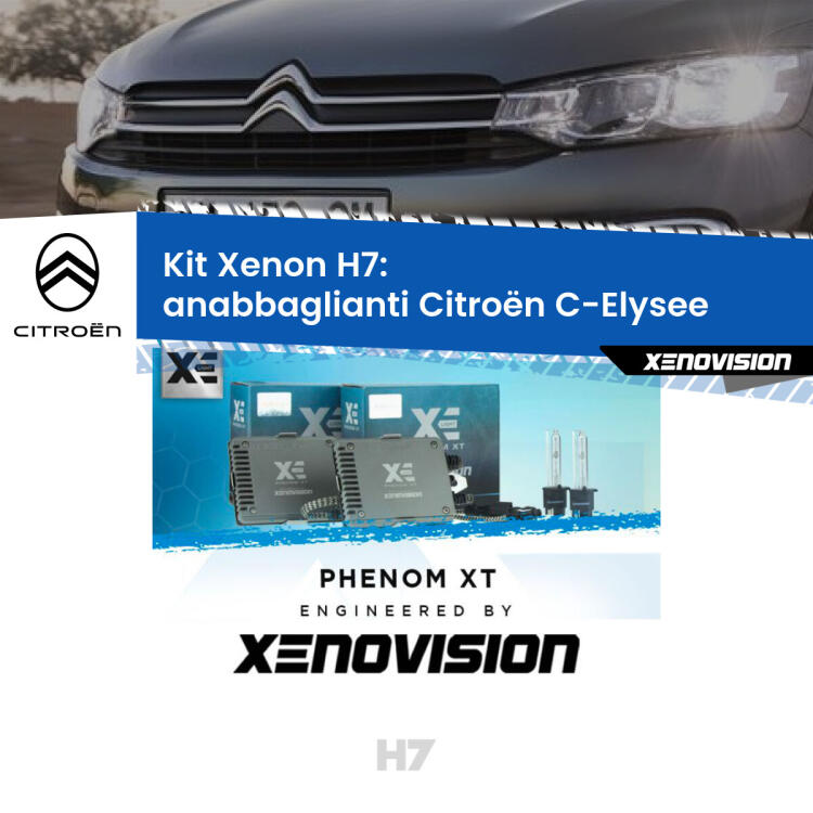 <strong>Kit Xenon H7 Professionale per Citroën C-Elysee </strong>  (2012 in poi). Taglio di luce perfetto, zero spie e riverberi. Leggendaria elettronica Canbus Xenovision. Qualità Massima Garantita.