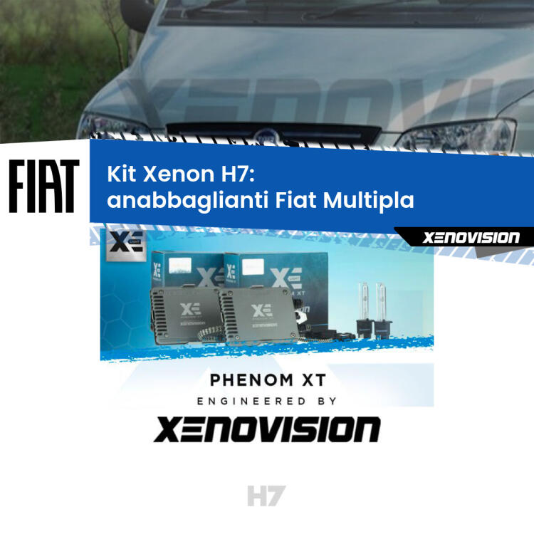 <strong>Kit Xenon H7 Professionale per Fiat Multipla </strong>  (1999 - 2010). Taglio di luce perfetto, zero spie e riverberi. Leggendaria elettronica Canbus Xenovision. Qualità Massima Garantita.