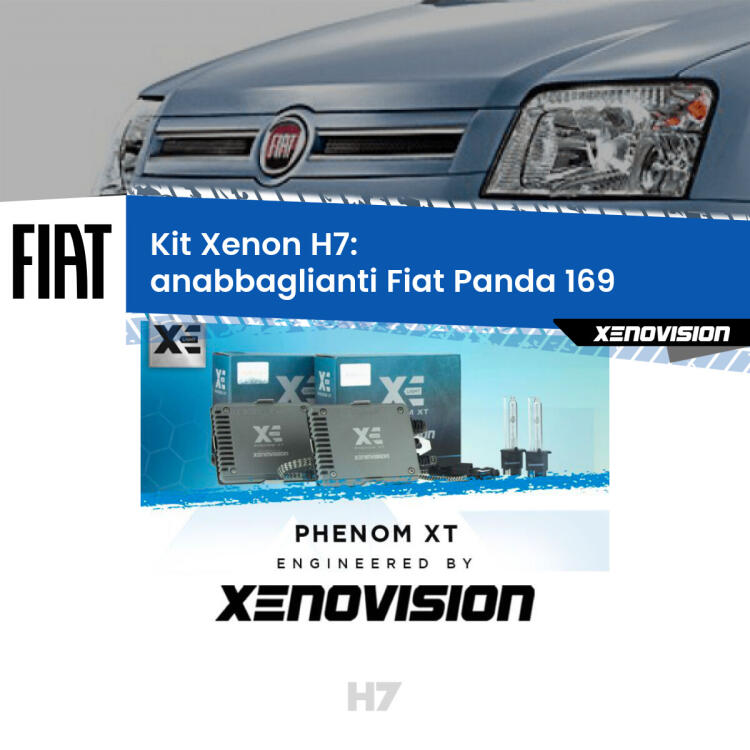 <strong>Kit Xenon H7 Professionale per Fiat Panda </strong> 169 (Cross). Taglio di luce perfetto, zero spie e riverberi. Leggendaria elettronica Canbus Xenovision. Qualità Massima Garantita.