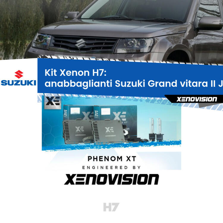 <strong>Kit Xenon H7 Professionale per Suzuki Grand vitara II </strong> JT, TE, TD (a parabola doppia). Taglio di luce perfetto, zero spie e riverberi. Leggendaria elettronica Canbus Xenovision. Qualità Massima Garantita.