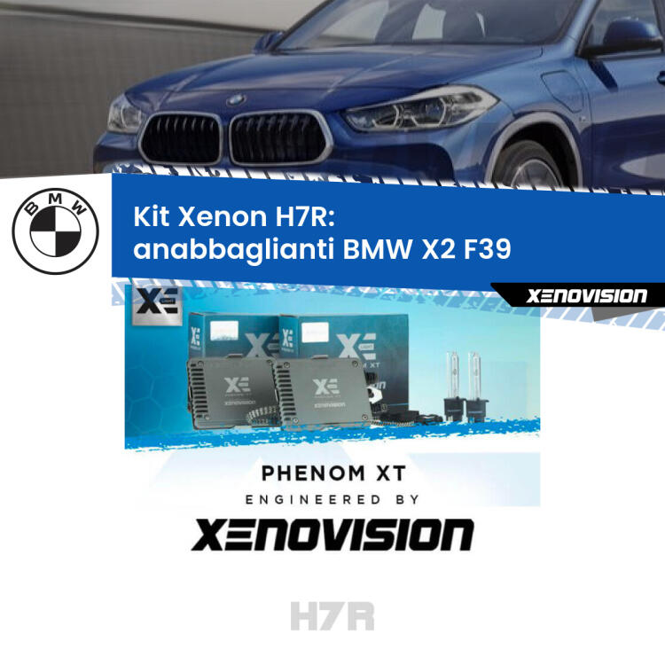 <strong>Kit Xenon </strong><strong>H7R</strong><strong> </strong><strong>Professionale</strong> BMW X2</strong> F39 (2017 in poi). Taglio di luce perfetto, zero spie e riverberi. Leggendaria elettronica Canbus Xenovision. Qualità Massima Garantita.