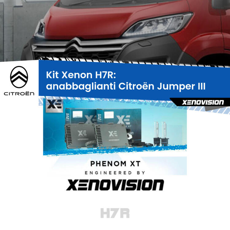 <strong>Kit Xenon </strong><strong>H7R</strong><strong> </strong><strong>Professionale</strong> Citroën Jumper</strong> III (in poi). Taglio di luce perfetto, zero spie e riverberi. Leggendaria elettronica Canbus Xenovision. Qualità Massima Garantita.