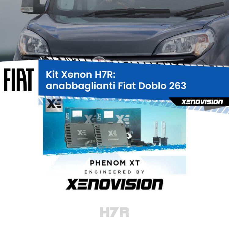 <strong>Kit Xenon </strong><strong>H7R</strong><strong> </strong><strong>Professionale</strong> Fiat Doblo</strong> 263 (2010 - 2016). Taglio di luce perfetto, zero spie e riverberi. Leggendaria elettronica Canbus Xenovision. Qualità Massima Garantita.