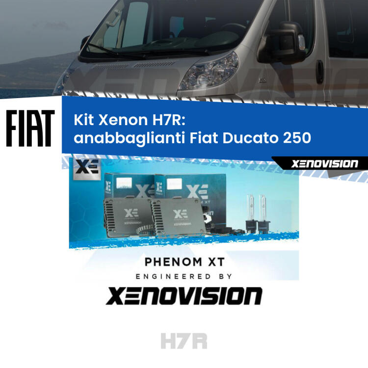 <strong>Kit Xenon </strong><strong>H7R</strong><strong> </strong><strong>Professionale</strong> Fiat Ducato</strong> 250 (2006 - 2018). Taglio di luce perfetto, zero spie e riverberi. Leggendaria elettronica Canbus Xenovision. Qualità Massima Garantita.