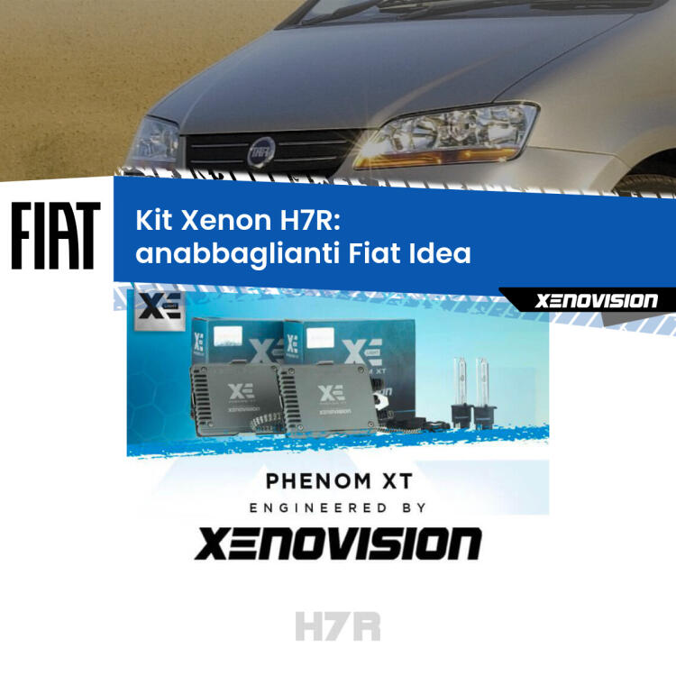 <strong>Kit Xenon </strong><strong>H7R</strong><strong> </strong><strong>Professionale</strong> Fiat Idea</strong>  (2003 - 2015). Taglio di luce perfetto, zero spie e riverberi. Leggendaria elettronica Canbus Xenovision. Qualità Massima Garantita.