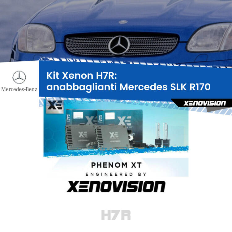 <strong>Kit Xenon </strong><strong>H7R</strong><strong> </strong><strong>Professionale</strong> Mercedes SLK</strong> R170 (1996 - 2004). Taglio di luce perfetto, zero spie e riverberi. Leggendaria elettronica Canbus Xenovision. Qualità Massima Garantita.