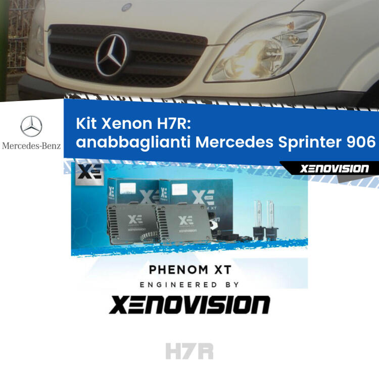 <strong>Kit Xenon </strong><strong>H7R</strong><strong> </strong><strong>Professionale</strong> Mercedes Sprinter</strong> 906 (2006 - 2018). Taglio di luce perfetto, zero spie e riverberi. Leggendaria elettronica Canbus Xenovision. Qualità Massima Garantita.
