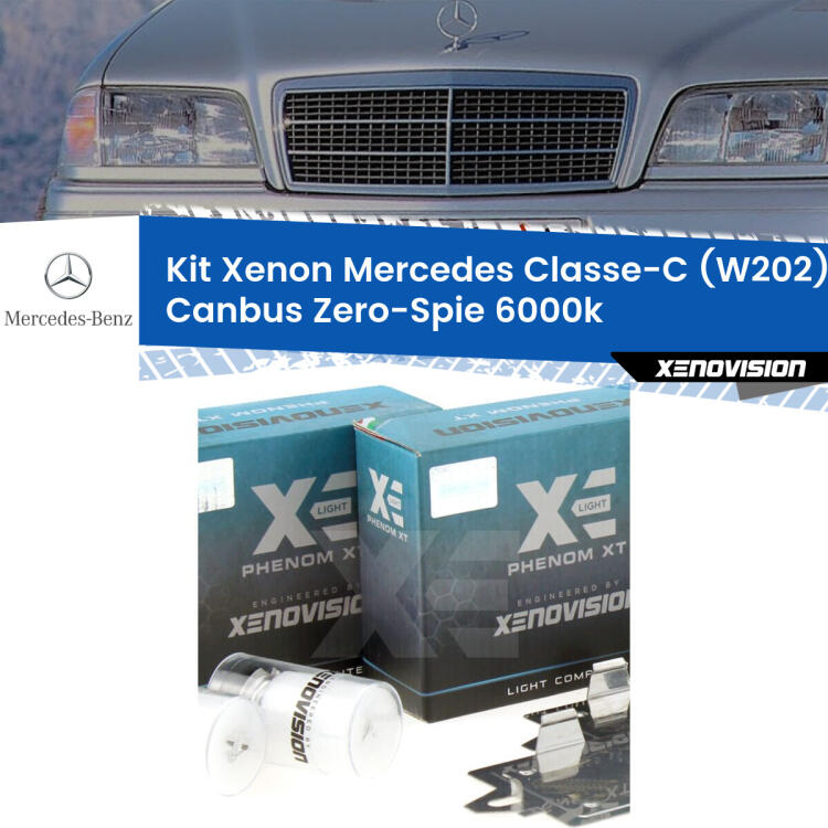<strong>Kit Xenon </strong><strong>H1 </strong><strong>Professionale</strong> per fari anabbaglianti Mercedes Classe-C W202 ((1993 - 1996)). Taglio di luce perfetto, zero riverberi. Canbus zero spie. Qualità Massima Garantita.