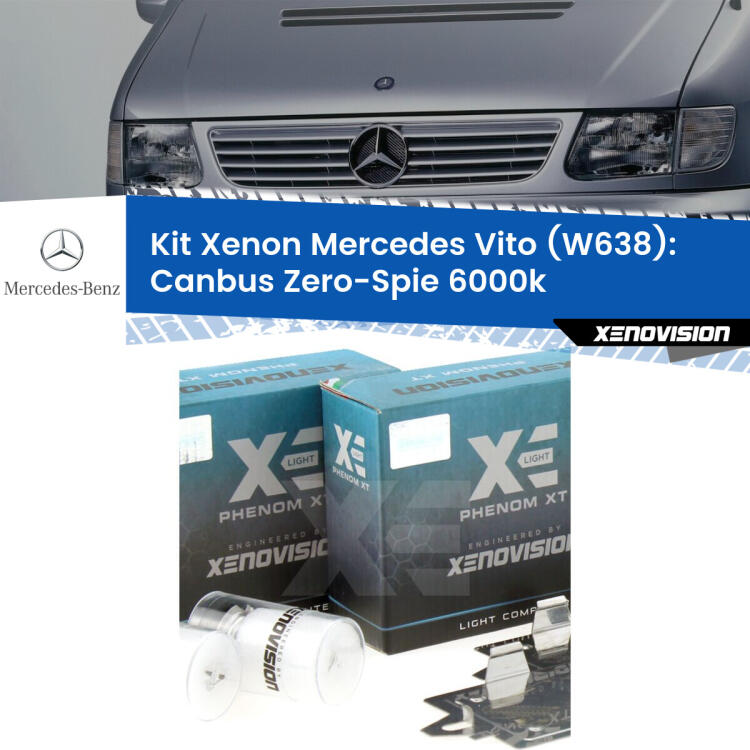 <strong>Kit Xenon </strong><strong>H1 </strong><strong>Professionale</strong> per fari anabbaglianti Mercedes Vito W638 ((1996 - 2003)). Taglio di luce perfetto, zero riverberi. Canbus zero spie. Qualità Massima Garantita.