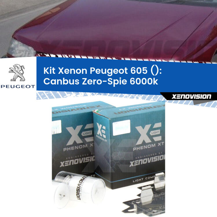 <strong>Kit Xenon </strong><strong>H1 </strong><strong>Professionale</strong> per fari anabbaglianti Peugeot 605  ((1989 - 1994)). Taglio di luce perfetto, zero riverberi. Canbus zero spie. Qualità Massima Garantita.