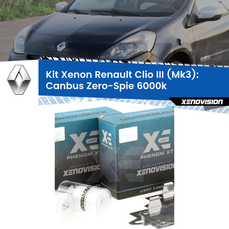 <strong>Kit Xenon </strong><strong>H1 </strong><strong>Professionale</strong> per fari anabbaglianti Renault Clio III  ((2005 - 2011)). Taglio di luce perfetto, zero riverberi. Canbus zero spie. Qualità Massima Garantita.