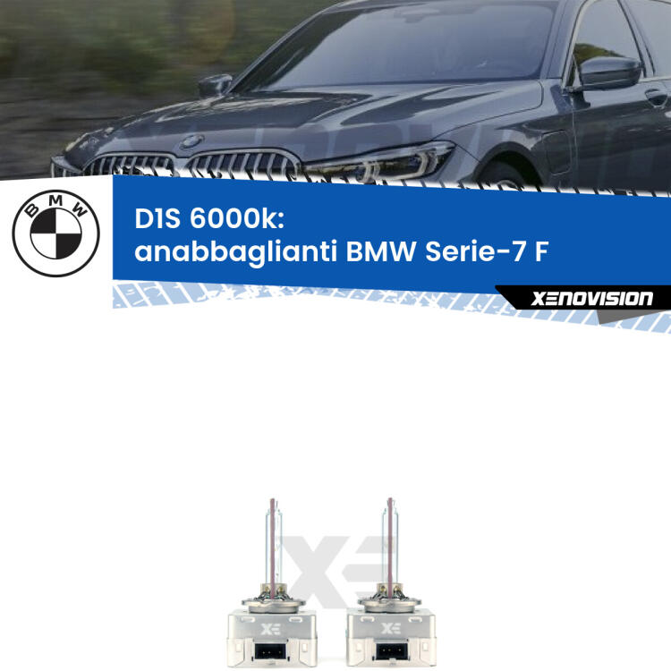 <b>Lampade xenon D1S 6000k Plug&Play</b> di ricambio per fari Anabbaglianti xenon di serie <b>BMW Serie-7</b> F 2009 - 2015. Qualità Massima, Performance pari alle originali.