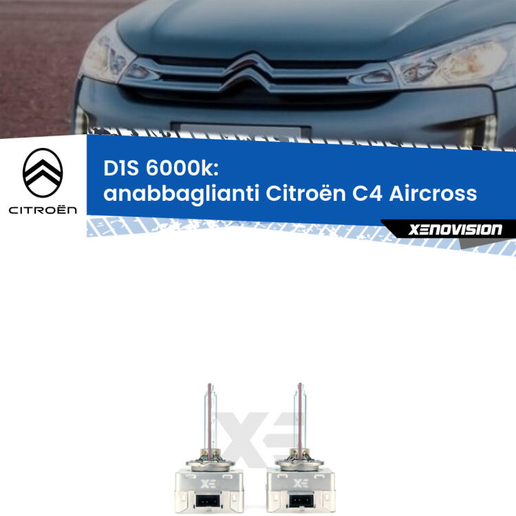 <b>Lampade xenon D1S 6000k Plug&Play</b> di ricambio per fari Anabbaglianti xenon di serie <b>Citroën C4 Aircross</b>  2015 - 2018. Qualità Massima, Performance pari alle originali.