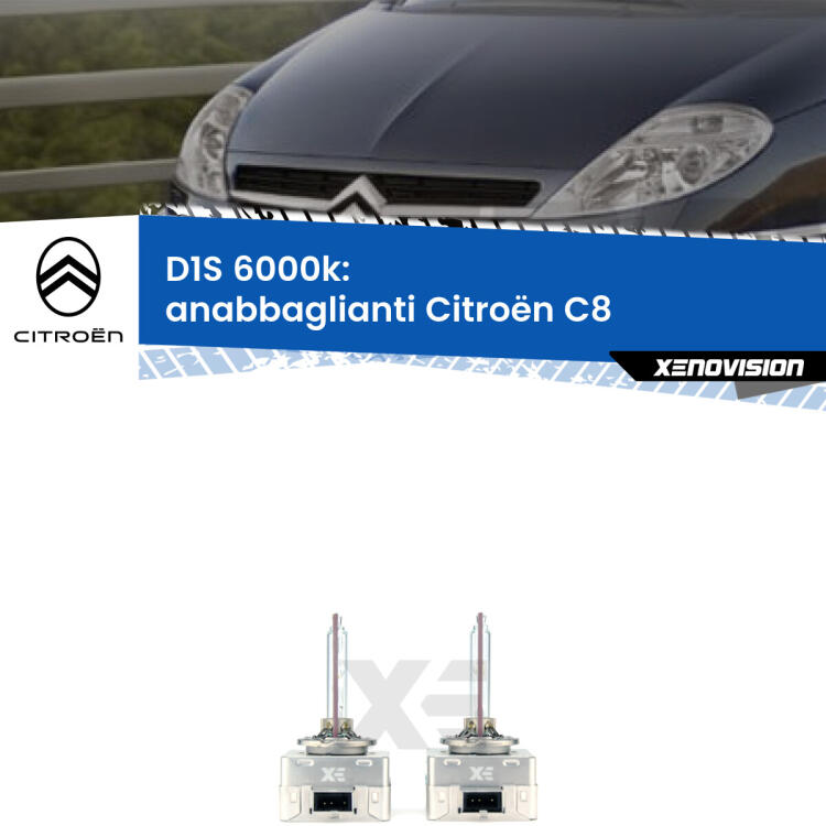 <b>Lampade xenon D1S 6000k Plug&Play</b> di ricambio per fari Anabbaglianti xenon di serie <b>Citroën C8</b>  2002 - 2010. Qualità Massima, Performance pari alle originali.