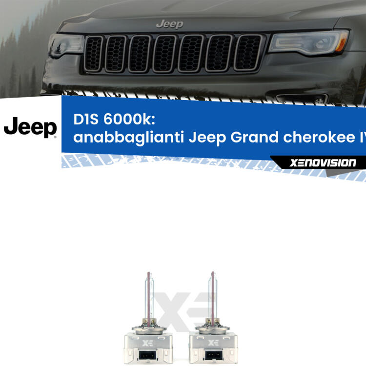 <b>Lampade xenon D1S 6000k Plug&Play</b> di ricambio per fari Anabbaglianti xenon di serie <b>Jeep Grand cherokee IV</b> WK2 2011 - 2013. Qualità Massima, Performance pari alle originali.