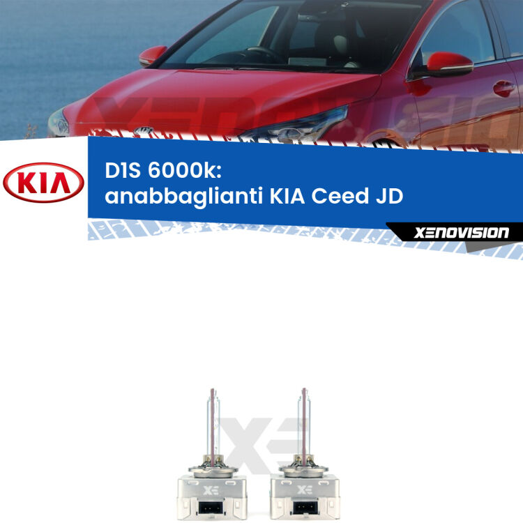 <b>Lampade xenon D1S 6000k Plug&Play</b> di ricambio per fari Anabbaglianti xenon di serie <b>KIA Ceed</b> JD 2012 - 2017. Qualità Massima, Performance pari alle originali.