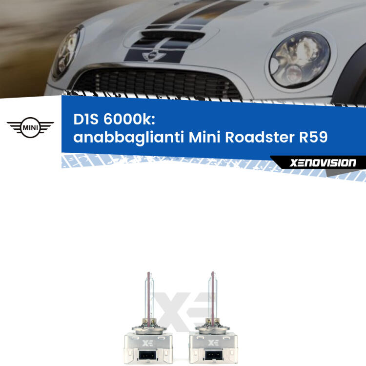 <b>Lampade xenon D1S 6000k Plug&Play</b> di ricambio per fari Anabbaglianti xenon di serie <b>Mini Roadster</b> R59 2012 - 2015. Qualità Massima, Performance pari alle originali.
