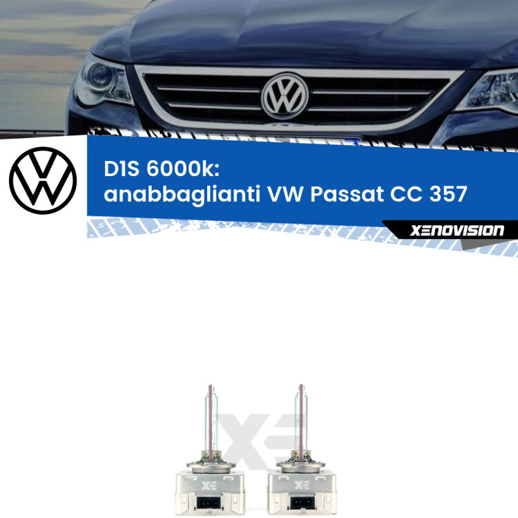 <b>Lampade xenon D1S 6000k Plug&Play</b> di ricambio per fari Anabbaglianti xenon di serie <b>VW Passat CC</b> 357 2008 - 2012. Qualità Massima, Performance pari alle originali.