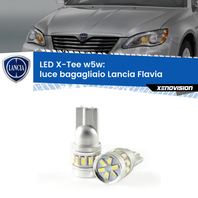 <strong>LED luce bagagliaio per Lancia Flavia</strong>  2012 - 2014. Lampade <strong>W5W</strong> modello X-Tee Xenovision top di gamma.