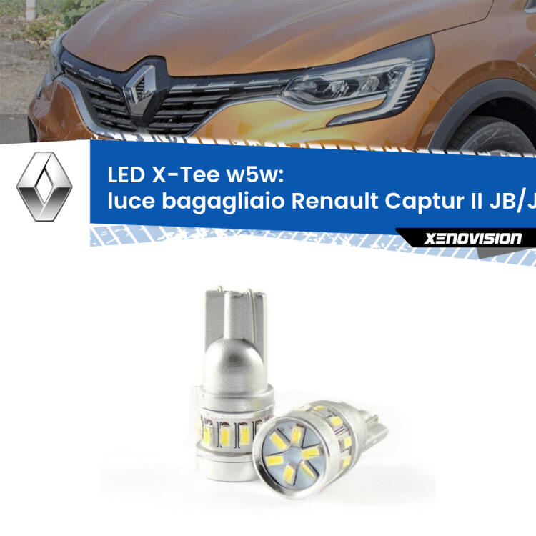 <strong>LED luce bagagliaio per Renault Captur II</strong> JB/JE 2019 in poi. Lampade <strong>W5W</strong> modello X-Tee Xenovision top di gamma.