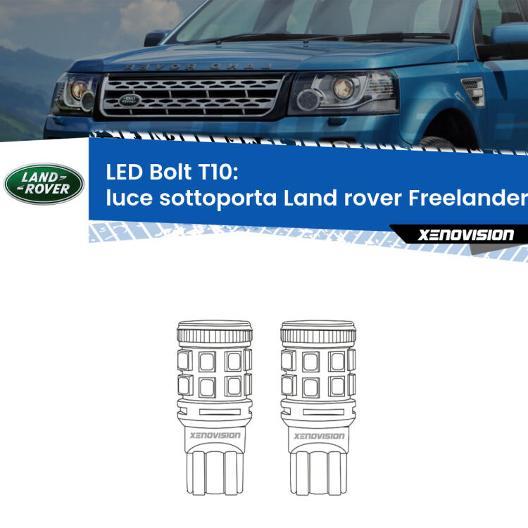 <strong>Luce Sottoporta LED per Land rover Freelander 2</strong> L359 2006 - 2014. Coppia lampade <strong>T10</strong> modello Bolt canbus.
