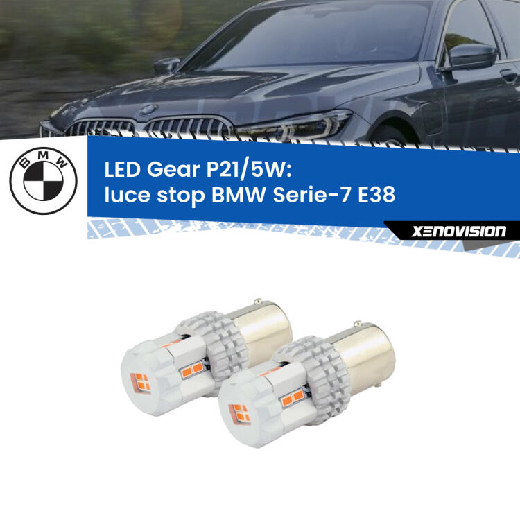 <strong>Luce Stop LED per BMW Serie-7</strong> E38 1998 - 2001. Due lampade <strong>P21/5W</strong> rosse non canbus modello Gear.