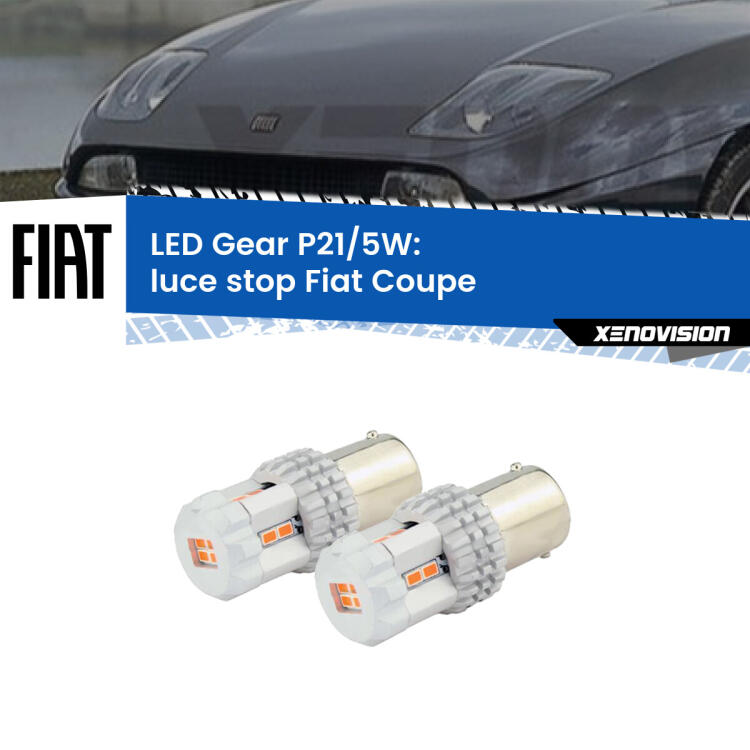 <strong>Luce Stop LED per Fiat Coupe</strong>  1993 - 2000. Due lampade <strong>P21/5W</strong> rosse non canbus modello Gear.