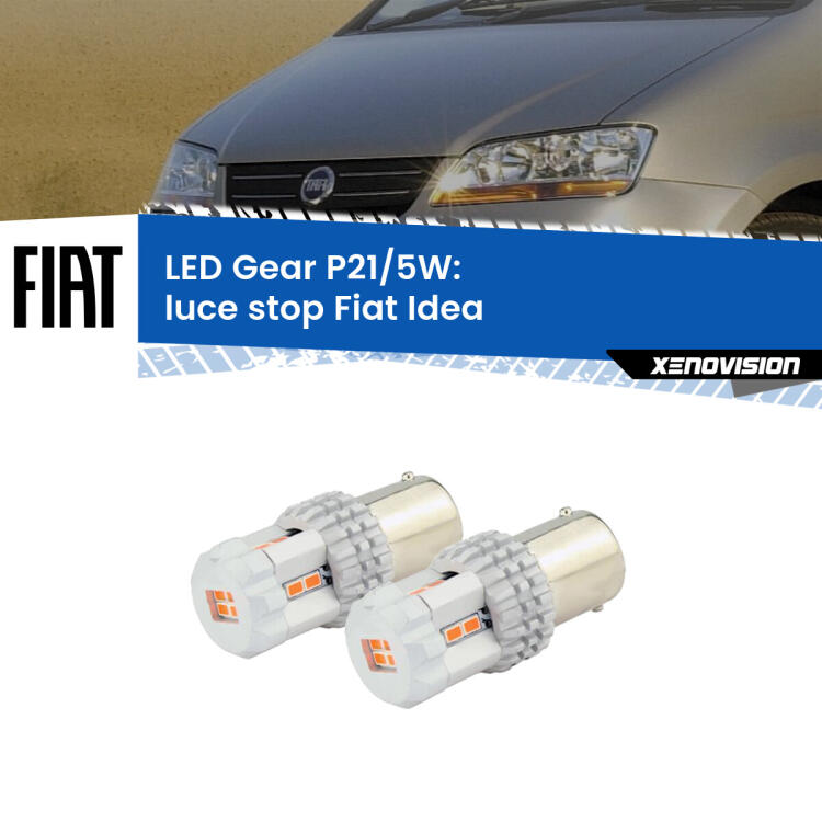 <strong>Luce Stop LED per Fiat Idea</strong>  2003 - 2015. Due lampade <strong>P21/5W</strong> rosse non canbus modello Gear.