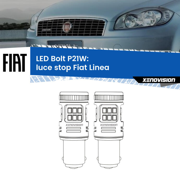 <strong>Luce Stop LED per Fiat Linea</strong>  2007 - 2018. Coppia lampade <strong>P21W</strong> modello Bolt canbus.