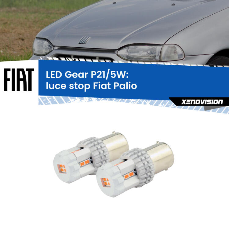 <strong>Luce Stop LED per Fiat Palio</strong>  1996 - 2003. Due lampade <strong>P21/5W</strong> rosse non canbus modello Gear.