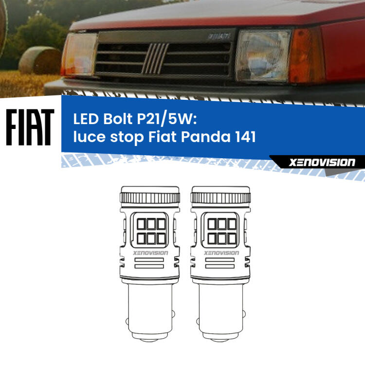 <strong>Luce Stop LED per Fiat Panda</strong> 141 1982 - 2004. Coppia lampade <strong>P21/5W</strong> modello Bolt canbus.