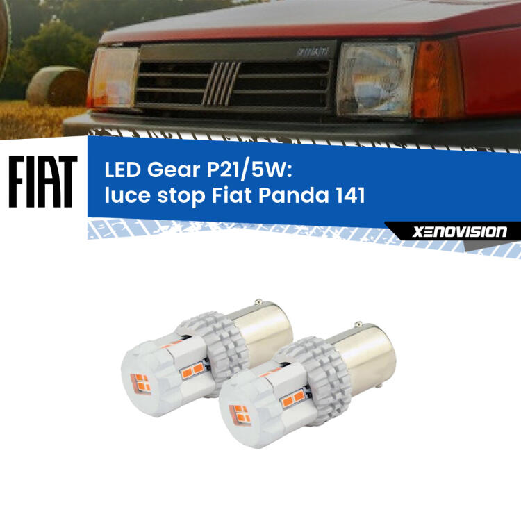 <strong>Luce Stop LED per Fiat Panda</strong> 141 1982 - 2004. Due lampade <strong>P21/5W</strong> rosse non canbus modello Gear.