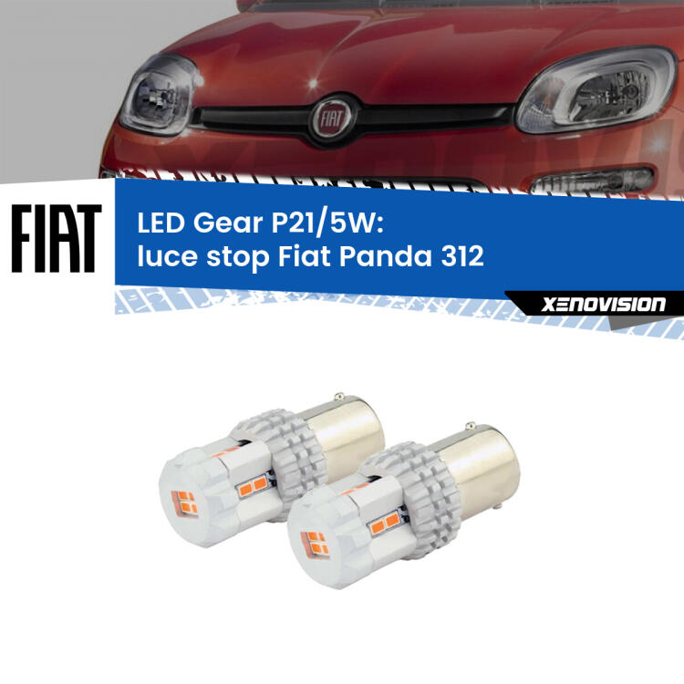 <strong>Luce Stop LED per Fiat Panda</strong> 312 2012 in poi. Due lampade <strong>P21/5W</strong> rosse non canbus modello Gear.