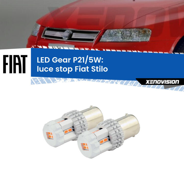<strong>Luce Stop LED per Fiat Stilo</strong>  2001 - 2006. Due lampade <strong>P21/5W</strong> rosse non canbus modello Gear.