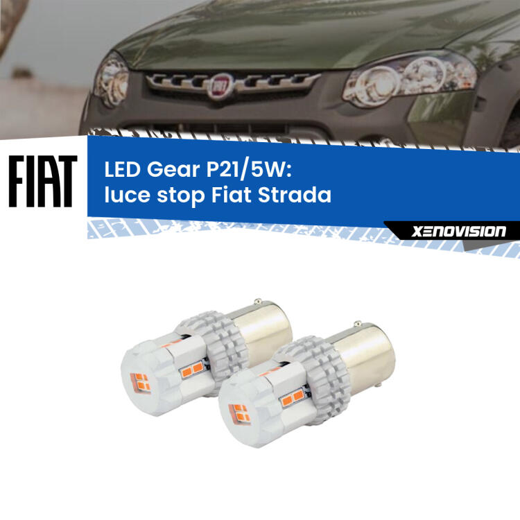 <strong>Luce Stop LED per Fiat Strada</strong>  versione 2. Due lampade <strong>P21/5W</strong> rosse non canbus modello Gear.