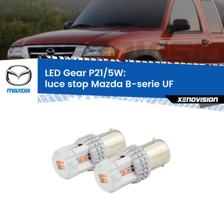 <strong>Luce Stop LED per Mazda B-serie</strong> UF 1985 - 1999. Due lampade <strong>P21/5W</strong> rosse non canbus modello Gear.