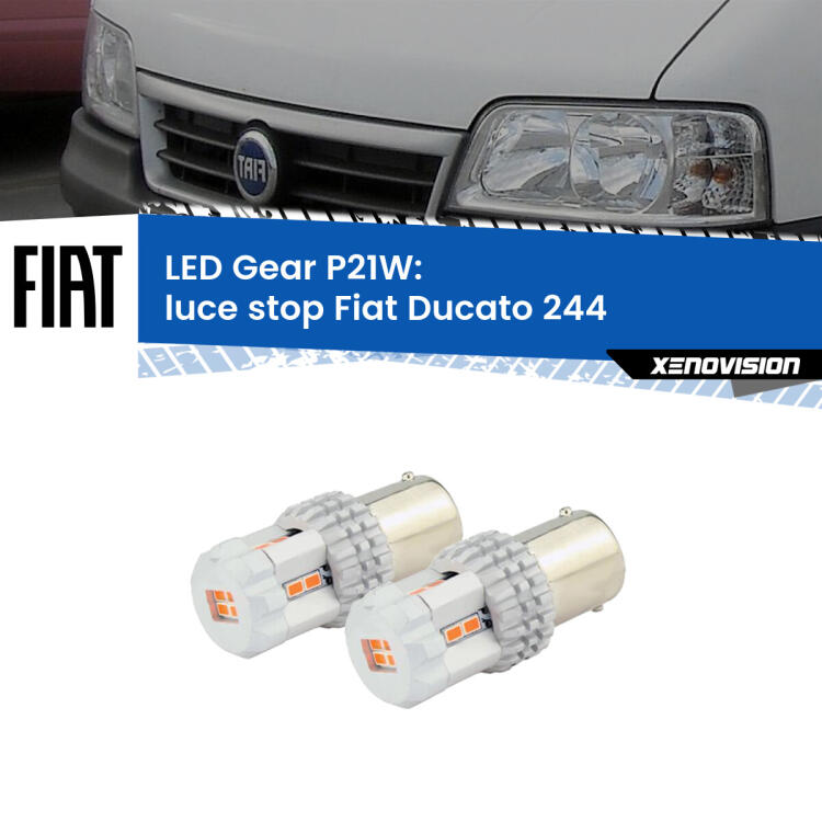 <p>Coppia <strong>LED P21W Rossi per </strong><strong>luce Stop</strong> <strong>Fiat</strong> <strong>Ducato </strong>(244) 2002 - 2006: ultracompatti, illuminazione a 360 gradi e Canbus. Qualità Massima.</p>
<div> </div>