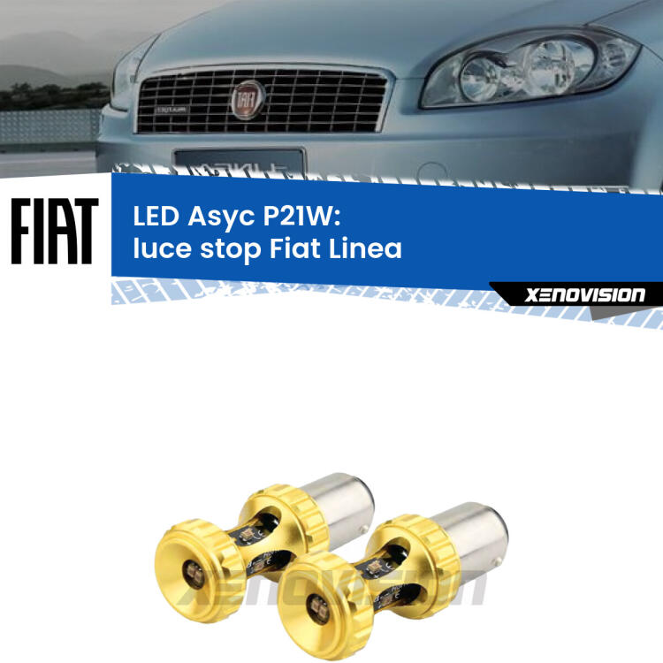 <strong>Luce Stop LED per Fiat Linea</strong>  2007 - 2018. Coppia lampade <strong>P21W</strong> super canbus Rosse modello Gear2.