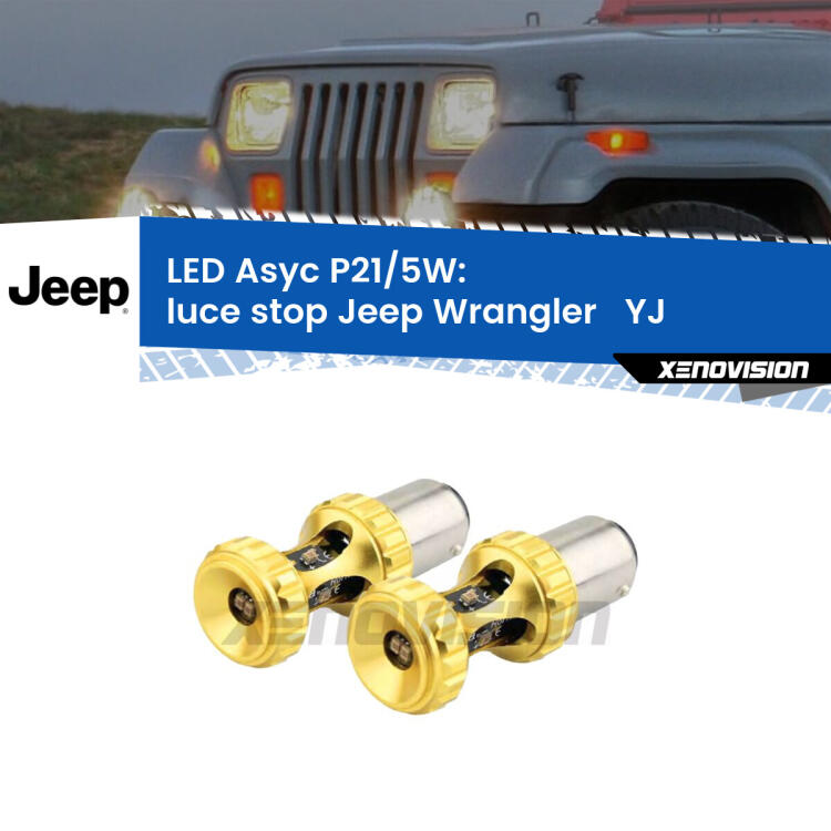 <strong>luce stop LED per Jeep Wrangler  </strong> YJ 1986 - 1995. Lampadina <strong>P21/5W</strong> rossa Canbus modello Asyc Xenovision.
