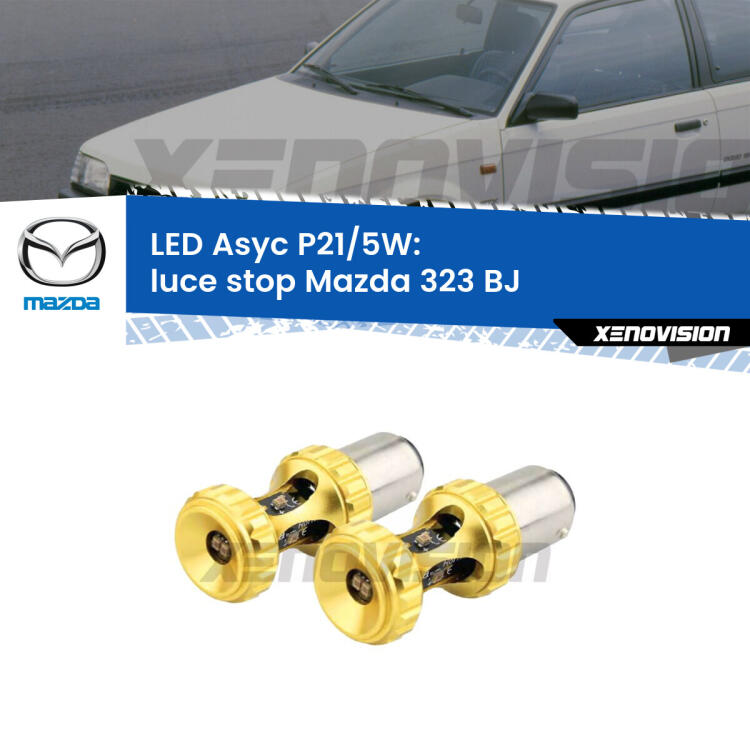 <strong>luce stop LED per Mazda 323</strong> BJ 1998 - 2004. Lampadina <strong>P21/5W</strong> rossa Canbus modello Asyc Xenovision.