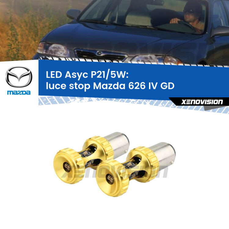 <strong>luce stop LED per Mazda 626 IV</strong> GD 1987 - 1992. Lampadina <strong>P21/5W</strong> rossa Canbus modello Asyc Xenovision.