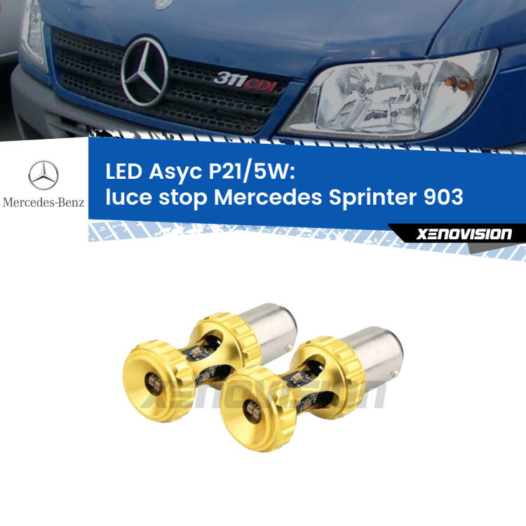 <strong>luce stop LED per Mercedes Sprinter</strong> 903 1995 - 2006. Lampadina <strong>P21/5W</strong> rossa Canbus modello Asyc Xenovision.