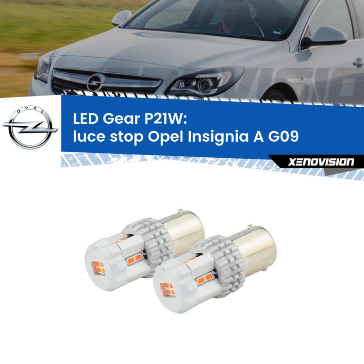 <p>Coppia <strong>LED P21W Rossi per </strong><strong>luce Stop</strong> <strong>Opel</strong> <strong>Insignia A </strong>(G09) 2008 - 2013: ultracompatti, illuminazione a 360 gradi e Canbus. Qualità Massima.</p>
<div> </div>