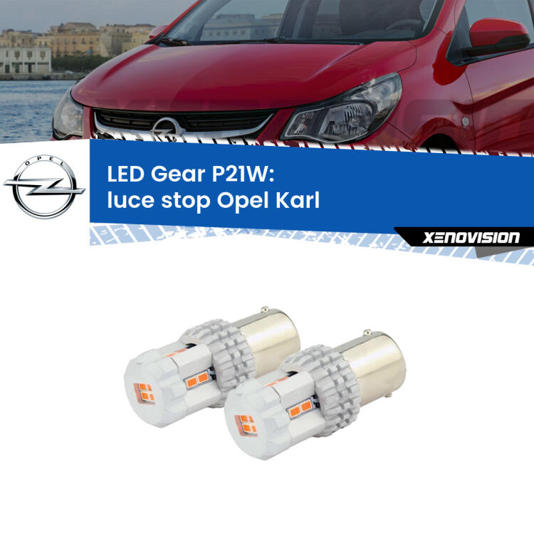 <p>Coppia <strong>LED P21W Rossi per </strong><strong>luce Stop</strong> <strong>Opel</strong> <strong>Karl </strong> 2015 - 2018: ultracompatti, illuminazione a 360 gradi e Canbus. Qualità Massima.</p>
<div> </div>