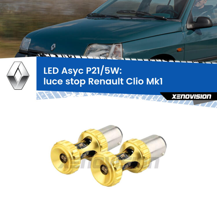 <strong>luce stop LED per Renault Clio</strong> Mk1 1990 - 1998. Lampadina <strong>P21/5W</strong> rossa Canbus modello Asyc Xenovision.