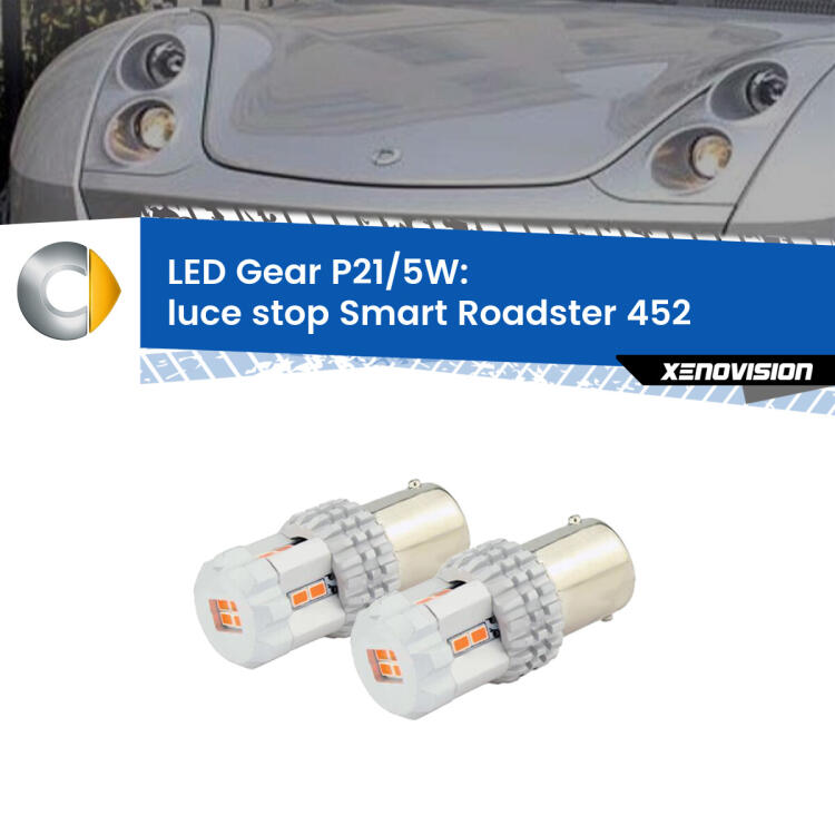 <strong>Luce Stop LED per Smart Roadster</strong> 452 2003 - 2005. Due lampade <strong>P21/5W</strong> rosse non canbus modello Gear.