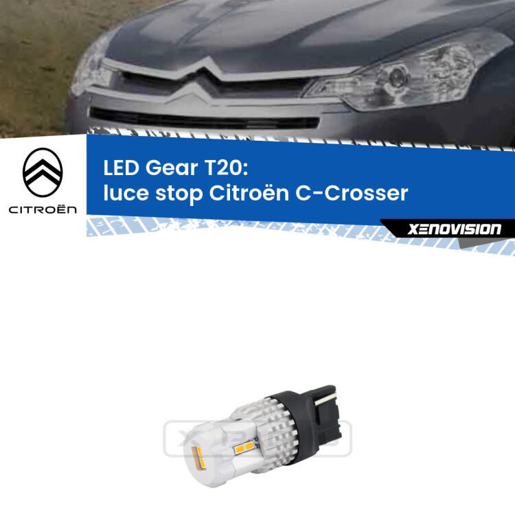 <strong>Luce Stop LED per Citroën C-Crosser</strong>  2007 - 2012. Lampada <strong>T20</strong> rossa modello Gear.