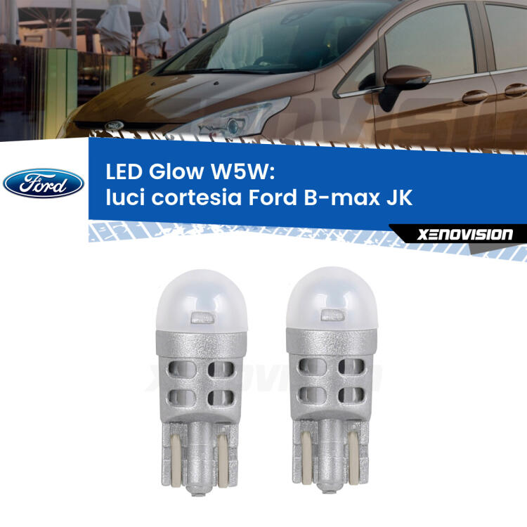 <strong>Luci Cortesia LED luce calda per Ford B-max</strong> JK 2012 in poi. Coppia lampade <strong>W5W</strong> modello Glow di Xenovision.