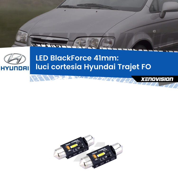 <strong>Luci Cortesia LED per Hyundai Trajet</strong> FO posteriori. Coppia lampade <strong>C5W</strong> 41mm modello BlackForce canbus.