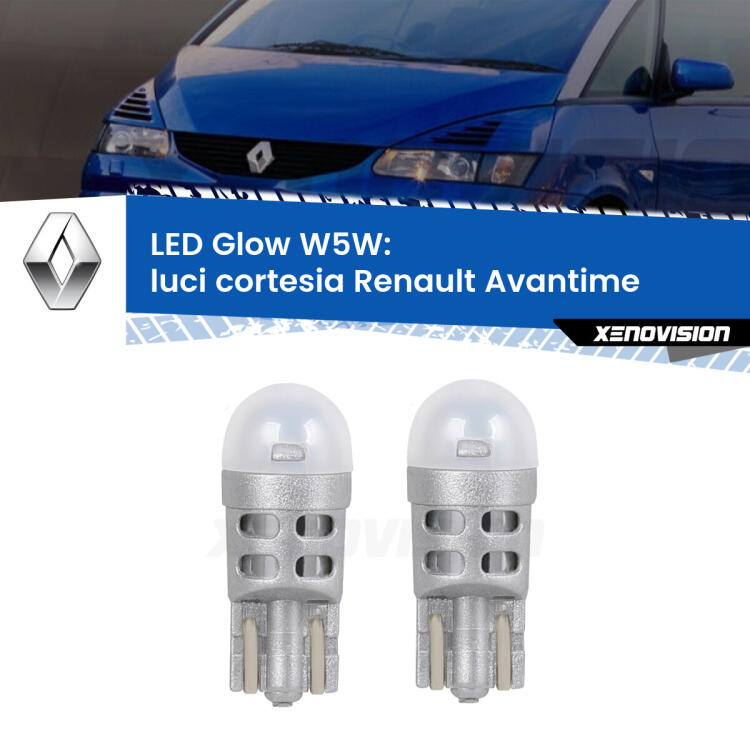 <strong>Luci Cortesia LED luce calda per Renault Avantime</strong>  2001 - 2003. Coppia lampade <strong>W5W</strong> modello Glow di Xenovision.